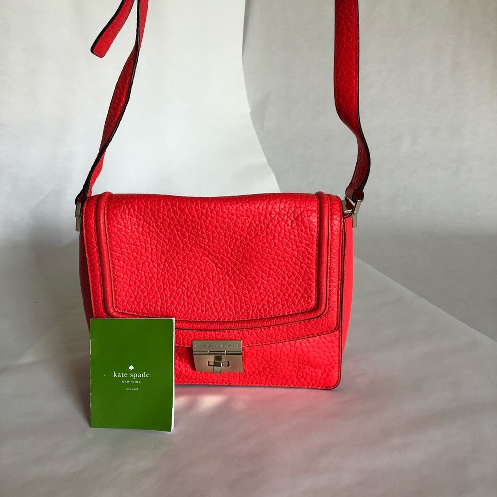 Kate spade cross body bag, bright pink/orange